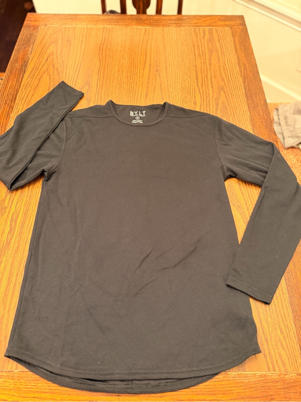 BYLT Basics Black Long Sleeve Crew Tee